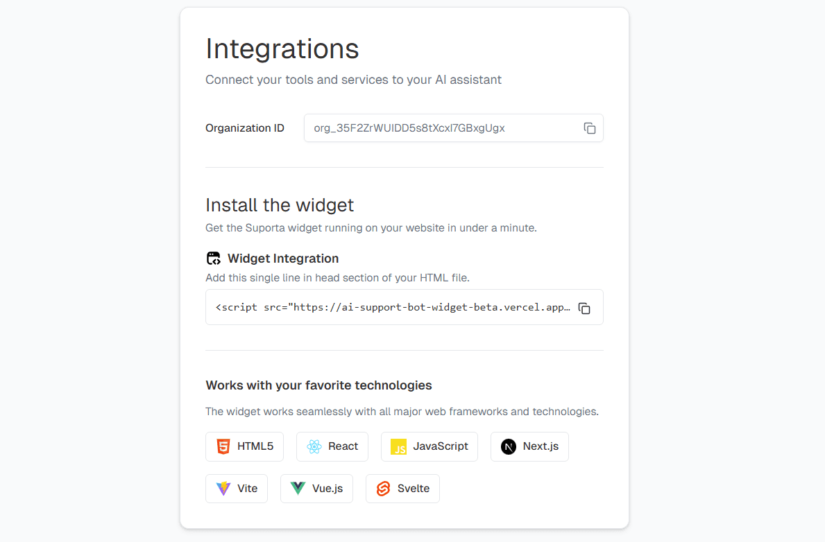 Widget Integration
